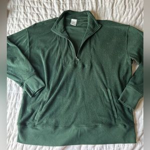 AERIE terrycloth sweater/quarter zip